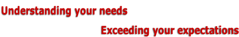 Understanding your needs                                   Exceeding your expectations